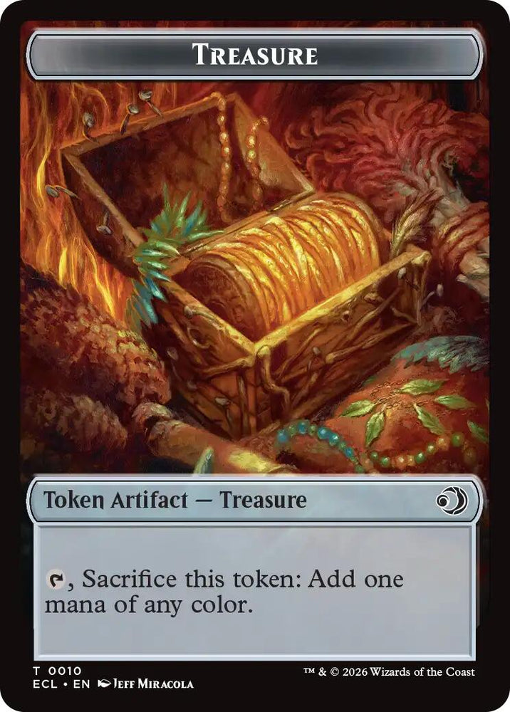 Scarecrow // Treasure Double-Sided Token [Lorwyn Eclipsed Tokens] Magic: The Gathering