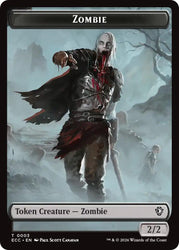 Zombie // Elf Warrior Double-Sided Token [Lorwyn Eclipsed Tokens] Magic: The Gathering