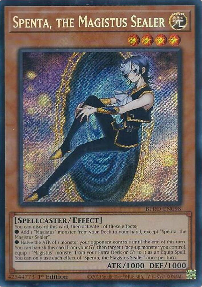 Spenta, the Magistus Sealer [BPRO-EN098] Secret Rare Yu-Gi-Oh!