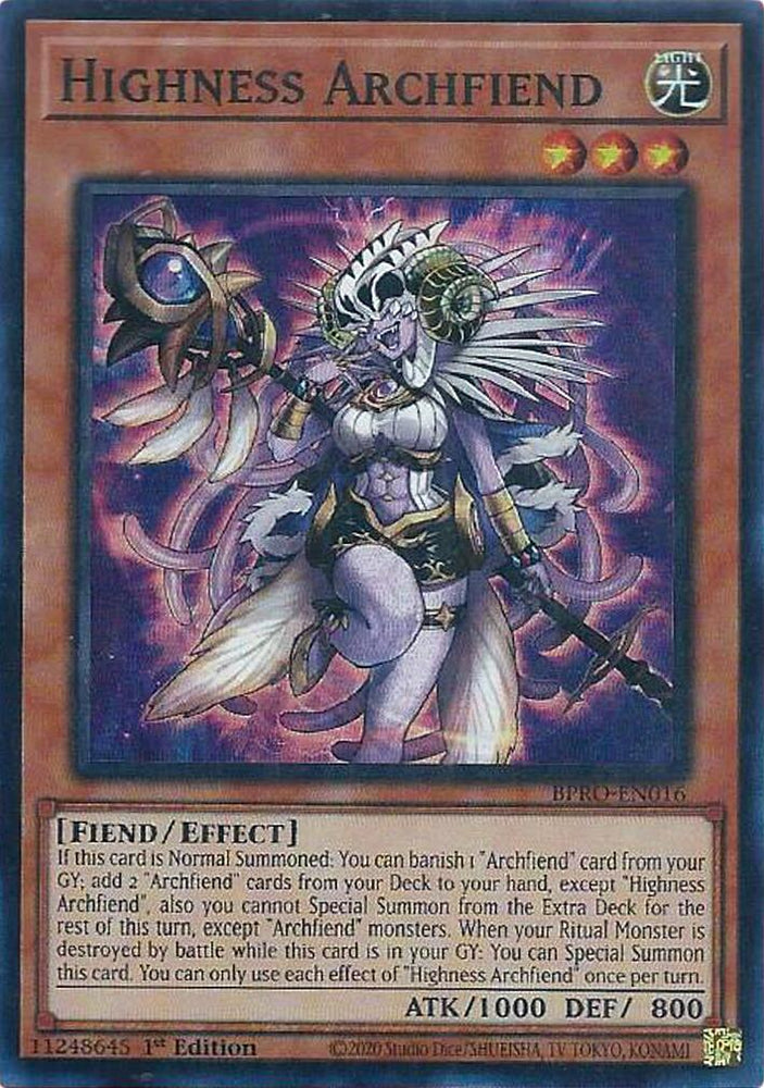 Highness Archfiend [BPRO-EN016] Super Rare Yu-Gi-Oh!