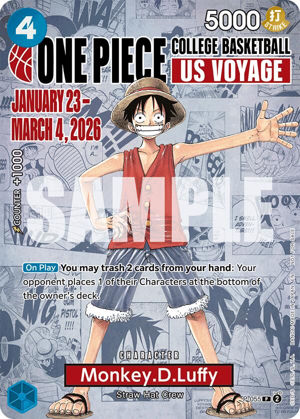 Monkey.D.Luffy (College Basketball US Voyage) [One Piece Promotion Cards] Bandai