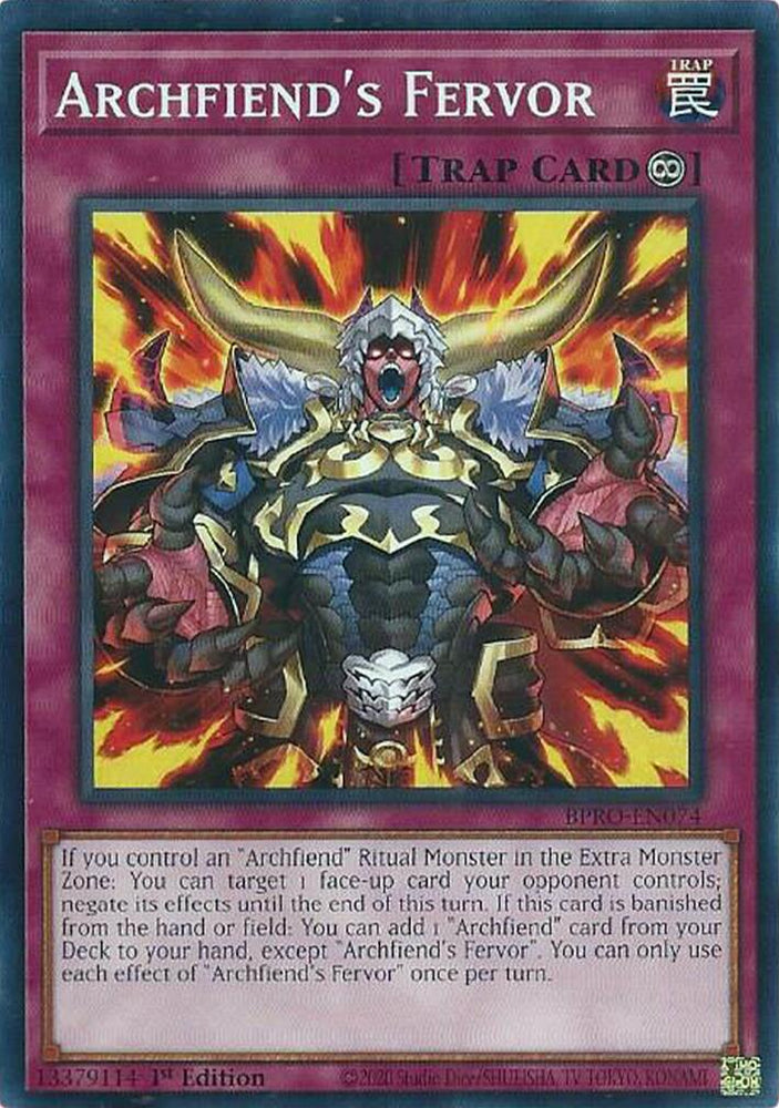 Archfiend's Fervor [BPRO-EN074] Common Yu-Gi-Oh!