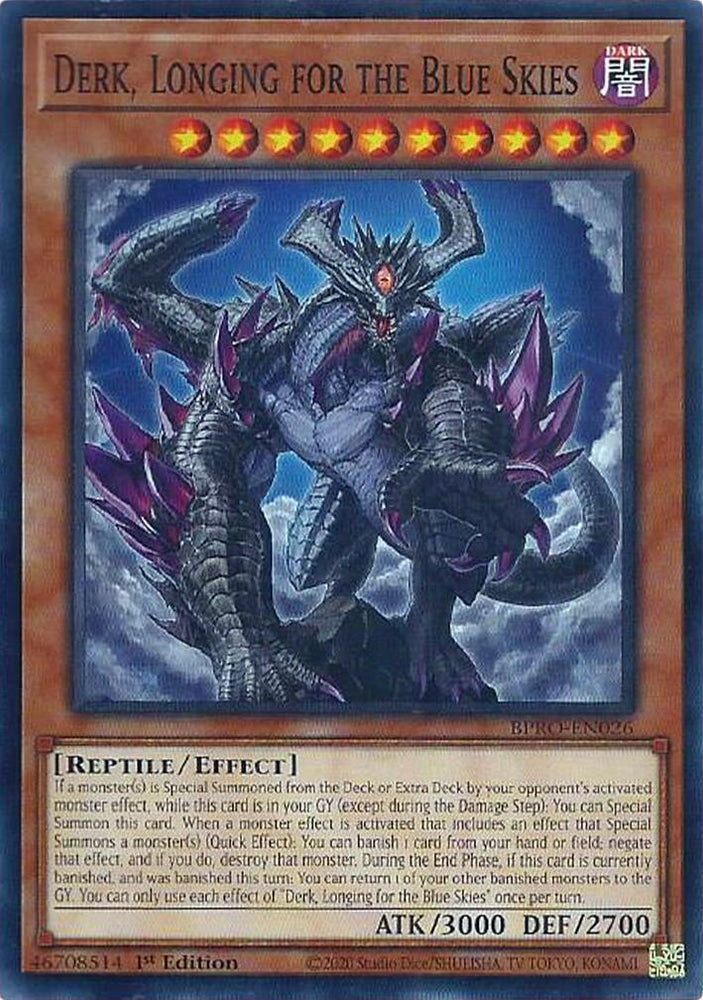 Derk, Longing for the Blue Skies [BPRO-EN026] Common Yu-Gi-Oh!