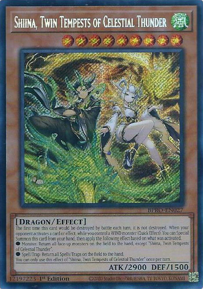 Shiina, Twin Tempests of Celestial Thunder [BPRO-EN027] Secret Rare Yu-Gi-Oh!