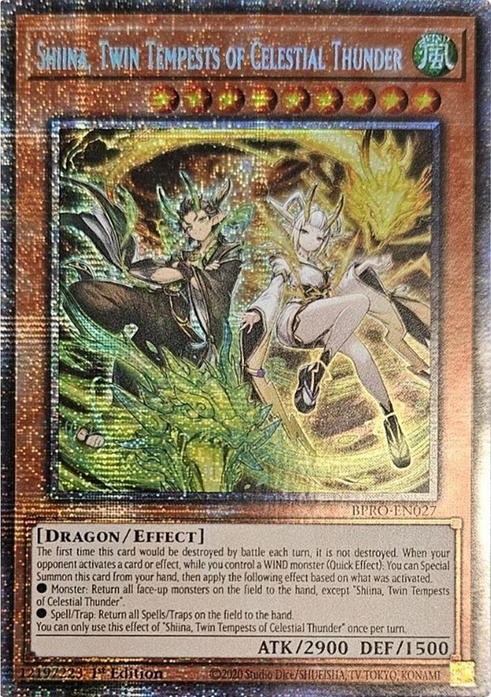 Shiina, Twin Tempests of Celestial Thunder [BPRO-EN027] Starlight Rare Yu-Gi-Oh!