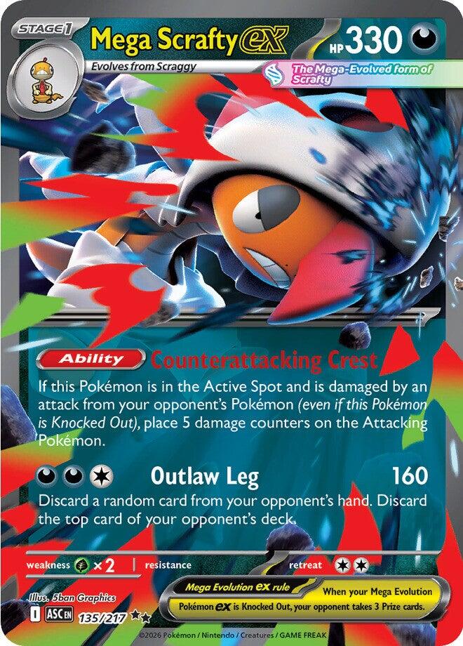 Mega Scrafty ex (135/217) [Mega Evolution: Ascended Heroes] Pokémon