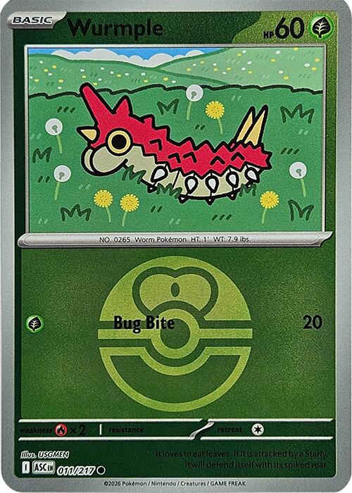 Wurmple (011/217) (Love Ball) [Mega Evolution: Ascended Heroes] Pokémon