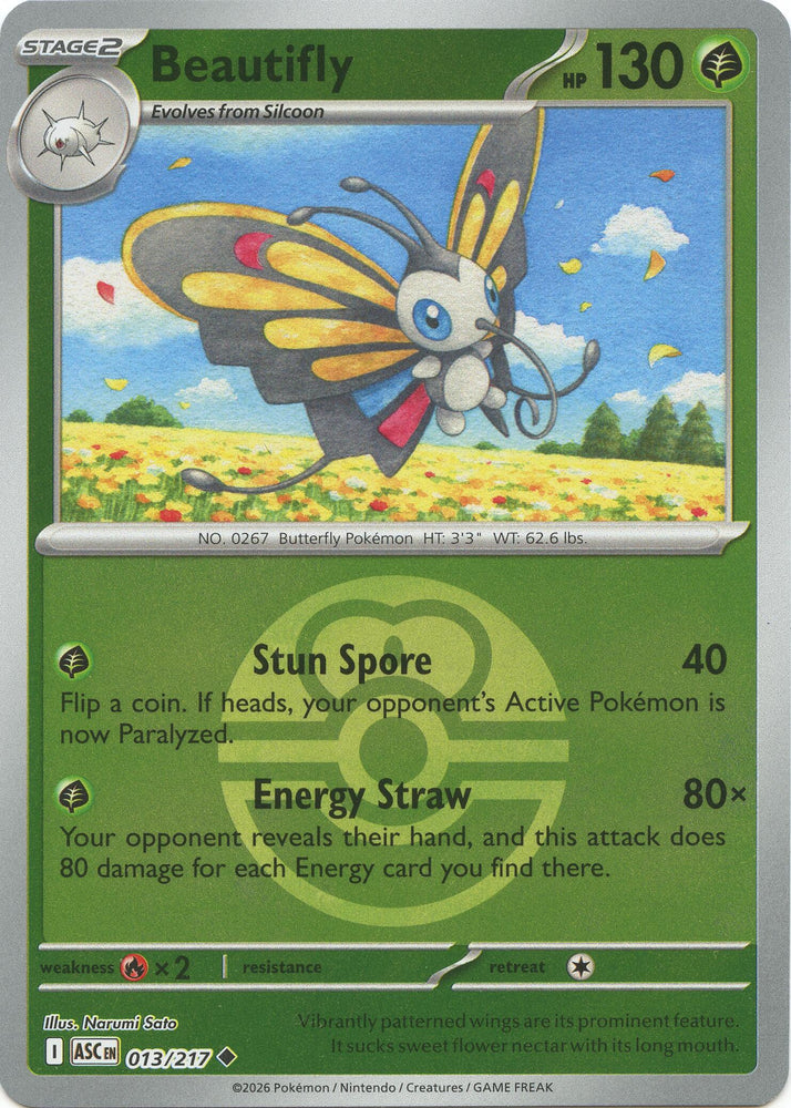 Beautifly (013/217) (Love Ball) [Mega Evolution: Ascended Heroes] Pokémon