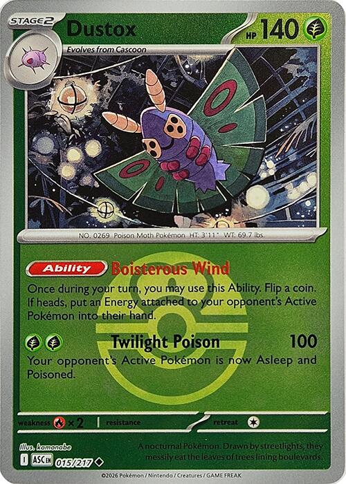 Dustox (015/217) (Love Ball) [Mega Evolution: Ascended Heroes] Pokémon