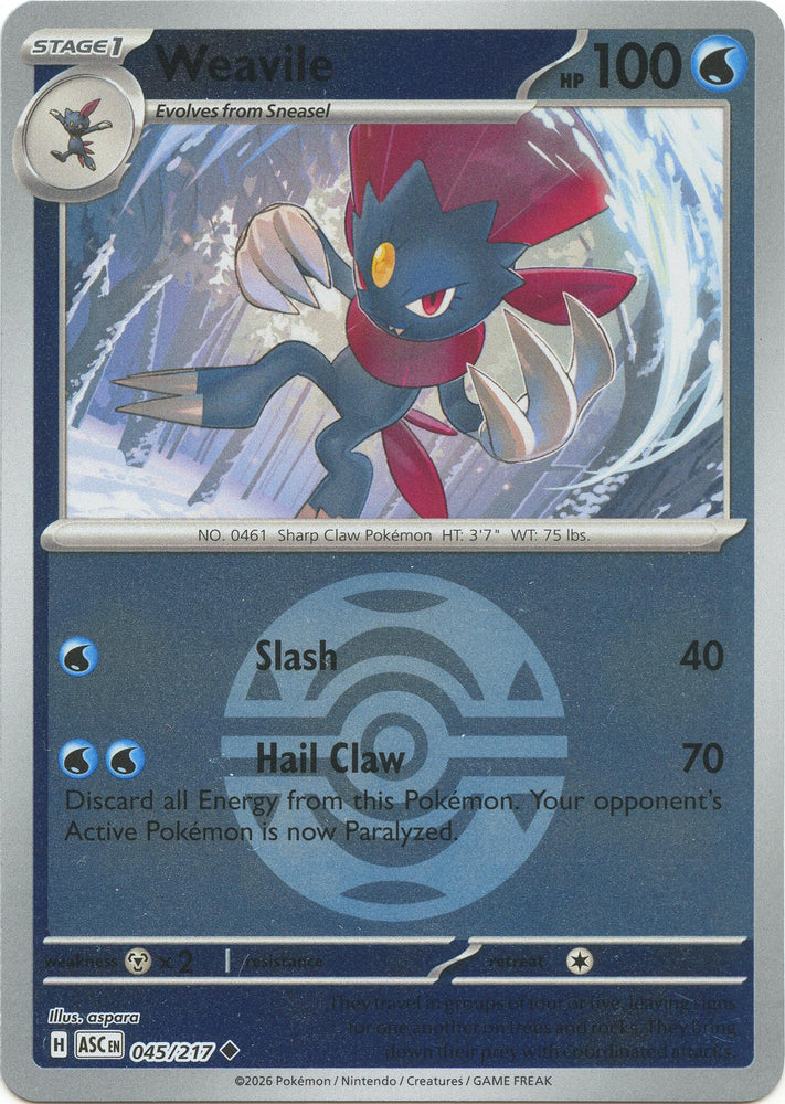 Weavile (045/217) (Dusk Ball) [Mega Evolution: Ascended Heroes] Pokémon
