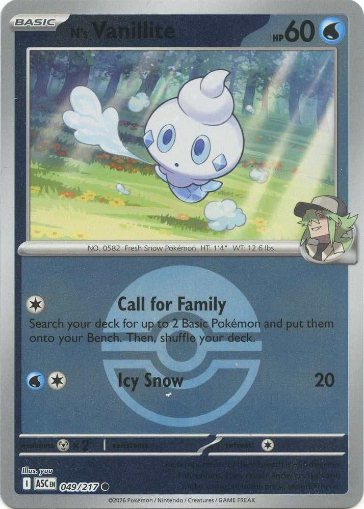 N's Vanillite (049/217) (Poke Ball) [Mega Evolution: Ascended Heroes] Pokémon