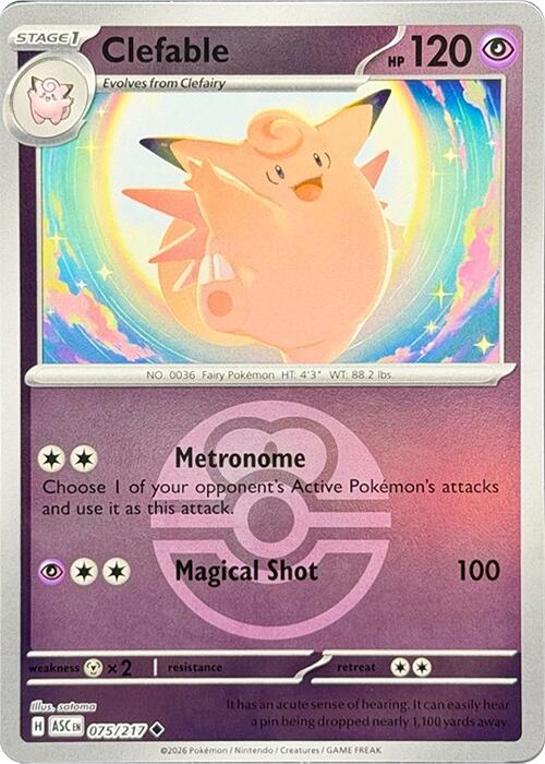 Clefable (075/217) (Love Ball) [Mega Evolution: Ascended Heroes] Pokémon