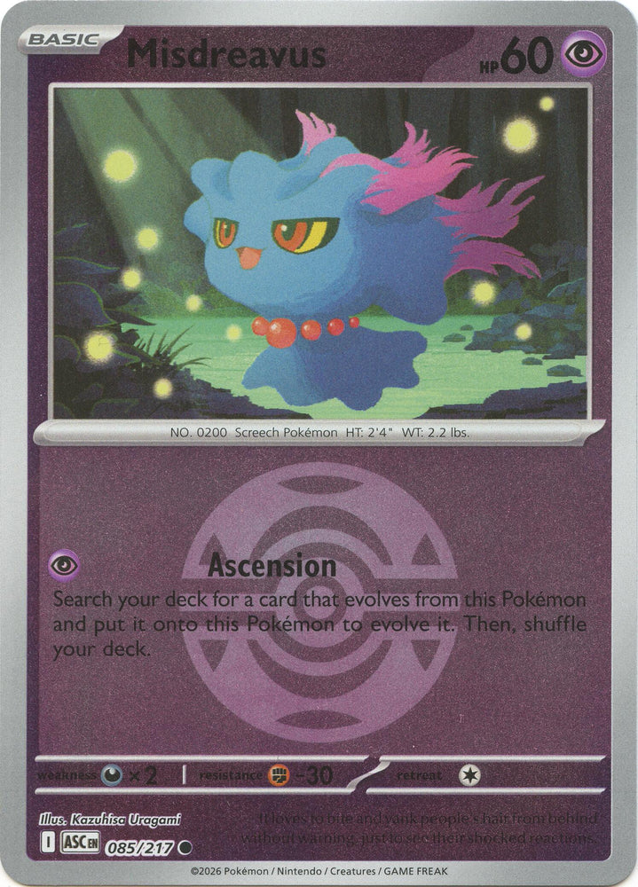 Misdreavus (085/217) (Dusk Ball) [Mega Evolution: Ascended Heroes] Pokémon