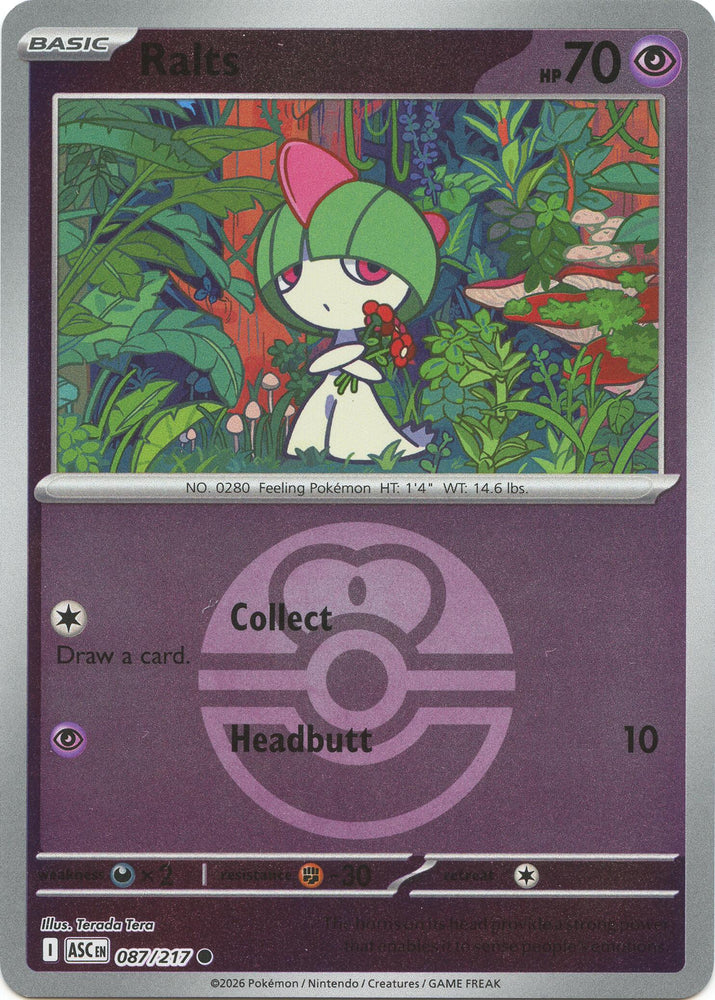 Ralts (087/217) (Love Ball) [Mega Evolution: Ascended Heroes] Pokémon