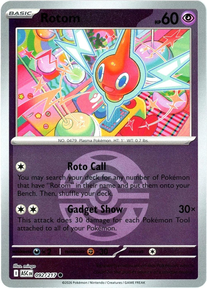 Rotom (092/217) (Dusk Ball) [Mega Evolution: Ascended Heroes] Pokémon