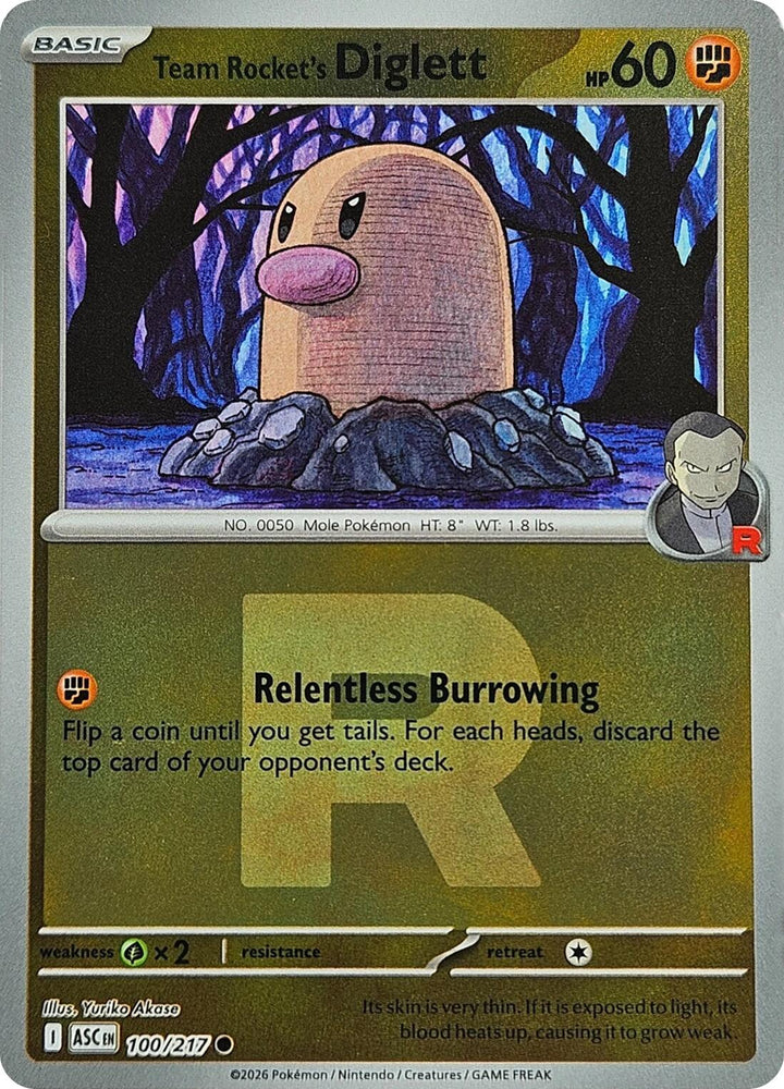Team Rocket's Diglett (100/217) (Team Rocket) [Mega Evolution: Ascended Heroes] Pokémon