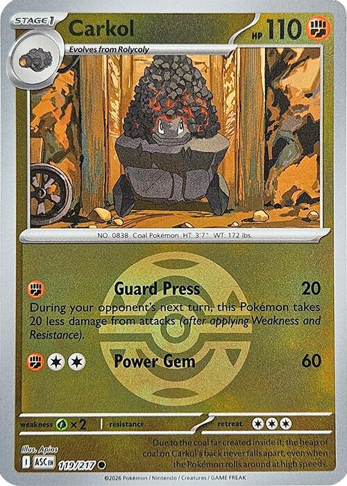 Carkol (119/217) (Dusk Ball) [Mega Evolution: Ascended Heroes] Pokémon