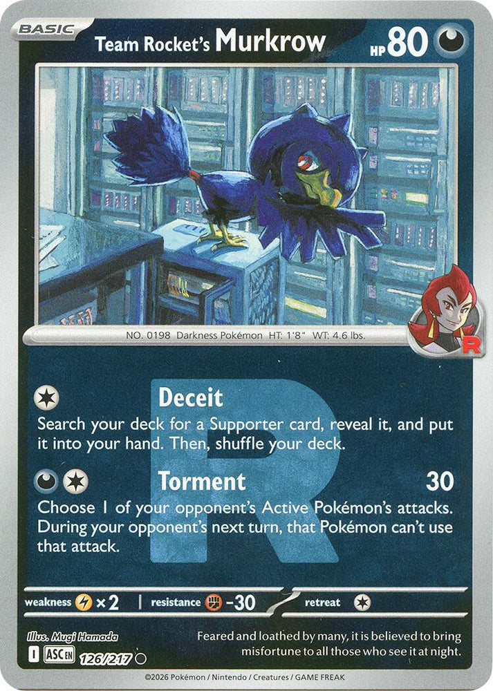 Team Rocket's Murkrow (126/217) (Team Rocket) [Mega Evolution: Ascended Heroes] Pokémon