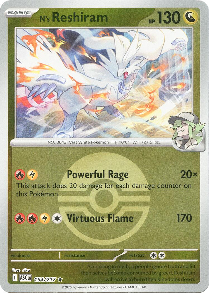 N's Reshiram (154/217) (Poke Ball) [Mega Evolution: Ascended Heroes] Pokémon