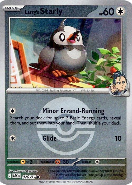Larry's Starly (168/217) (Poke Ball) [Mega Evolution: Ascended Heroes] Pokémon