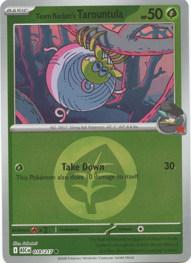 Team Rocket's Tarountula (018/217) (Energy Symbol Pattern) [Mega Evolution: Ascended Heroes] Pokémon