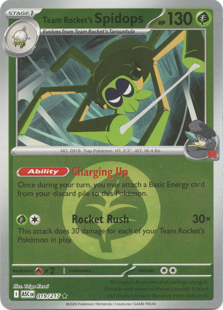 Team Rocket's Spidops (019/217) (Energy Symbol Pattern) [Mega Evolution: Ascended Heroes] Pokémon