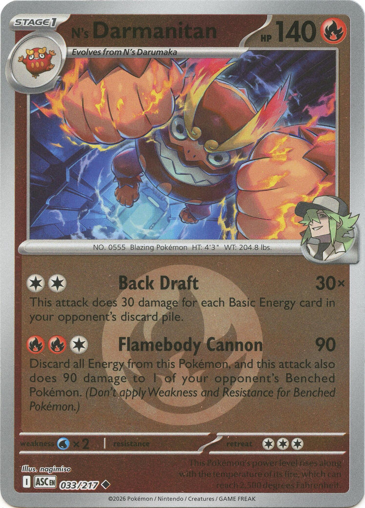 N's Darmanitan (033/217) (Energy Symbol Pattern) [Mega Evolution: Ascended Heroes] Pokémon