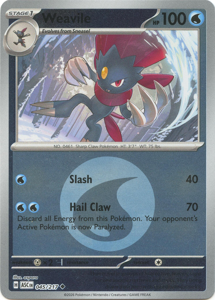 Weavile (045/217) (Energy Symbol Pattern) [Mega Evolution: Ascended Heroes] Pokémon