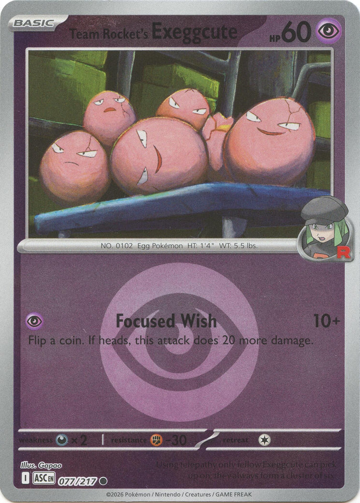 Team Rocket's Exeggcute (077/217) (Energy Symbol Pattern) [Mega Evolution: Ascended Heroes] Pokémon