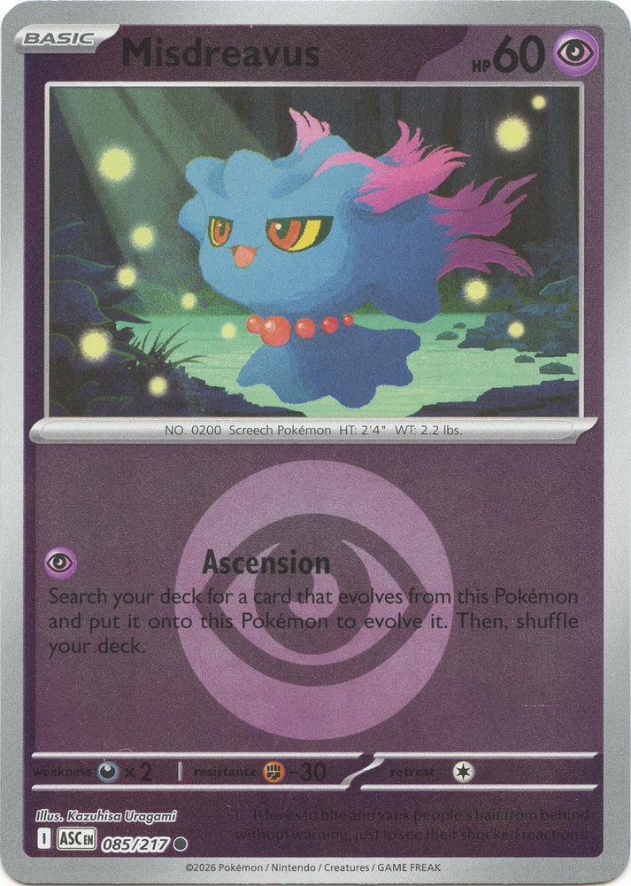 Misdreavus (085/217) (Energy Symbol Pattern) [Mega Evolution: Ascended Heroes] Pokémon