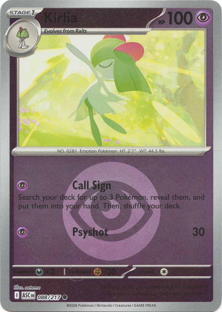 Kirlia (088/217) (Energy Symbol Pattern) [Mega Evolution: Ascended Heroes] Pokémon