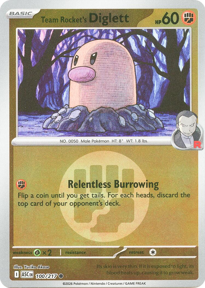 Team Rocket's Diglett (100/217) (Energy Symbol Pattern) [Mega Evolution: Ascended Heroes] Pokémon