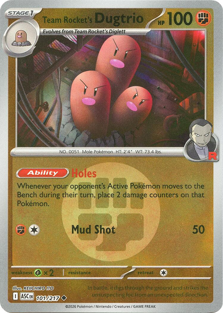Team Rocket's Dugtrio (101/217) (Energy Symbol Pattern) [Mega Evolution: Ascended Heroes] Pokémon