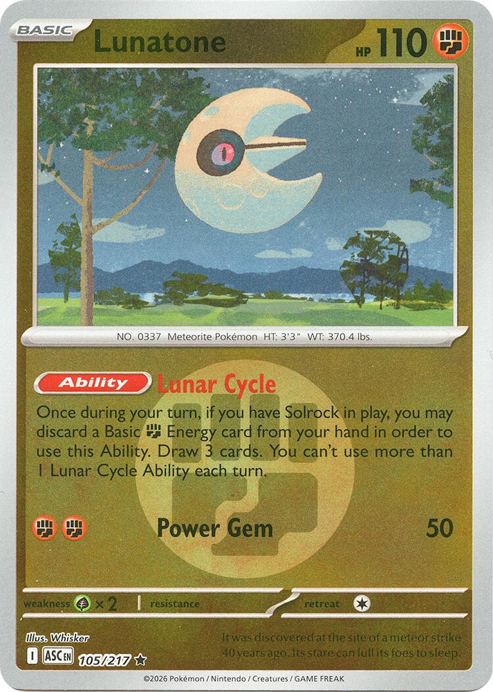 Lunatone (105/217) (Energy Symbol Pattern) [Mega Evolution: Ascended Heroes] Pokémon