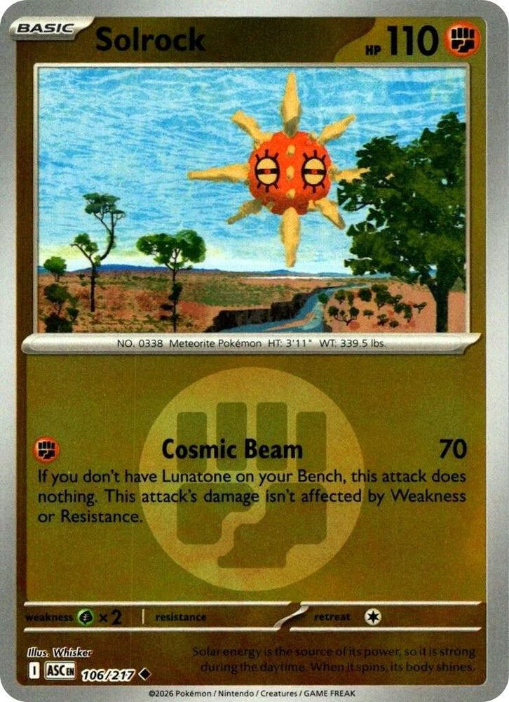 Solrock (106/217) (Energy Symbol Pattern) [Mega Evolution: Ascended Heroes] Pokémon