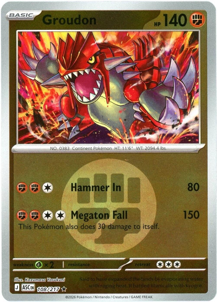 Groudon (108/217) (Energy Symbol Pattern) [Mega Evolution: Ascended Heroes] Pokémon