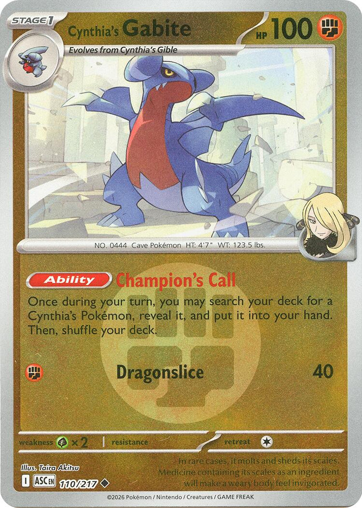 Cynthia's Gabite (110/217) (Energy Symbol Pattern) [Mega Evolution: Ascended Heroes] Pokémon