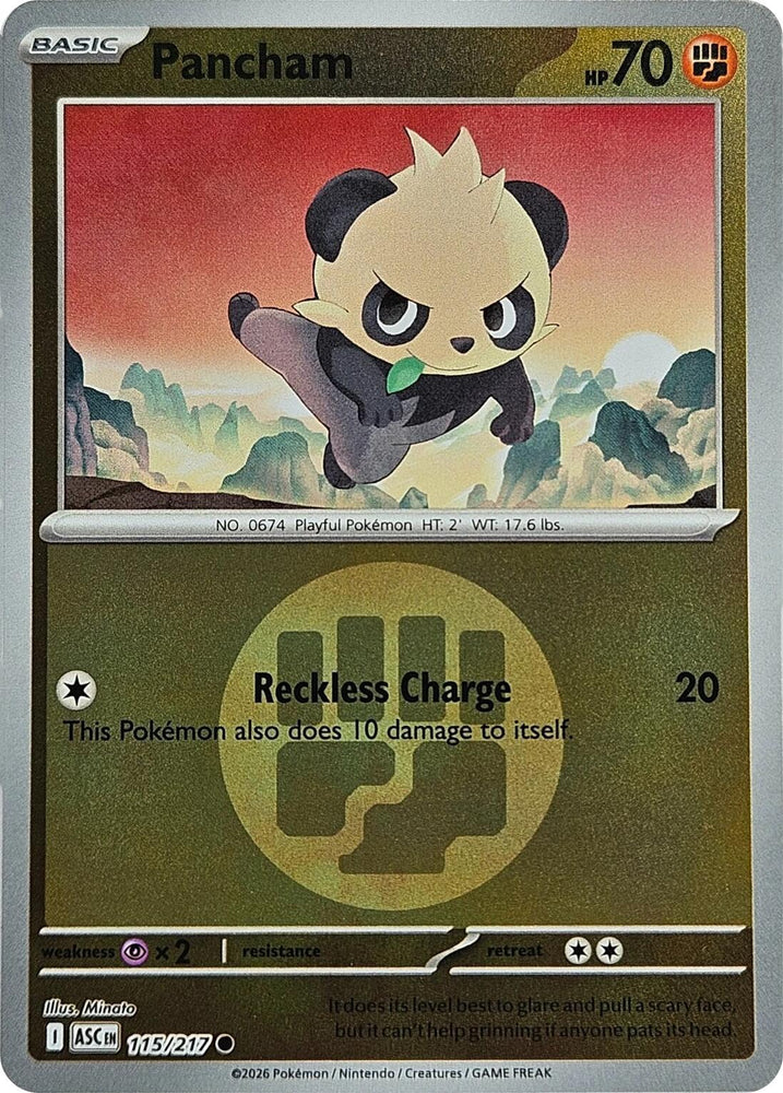 Pancham (115/217) (Energy Symbol Pattern) [Mega Evolution: Ascended Heroes] Pokémon