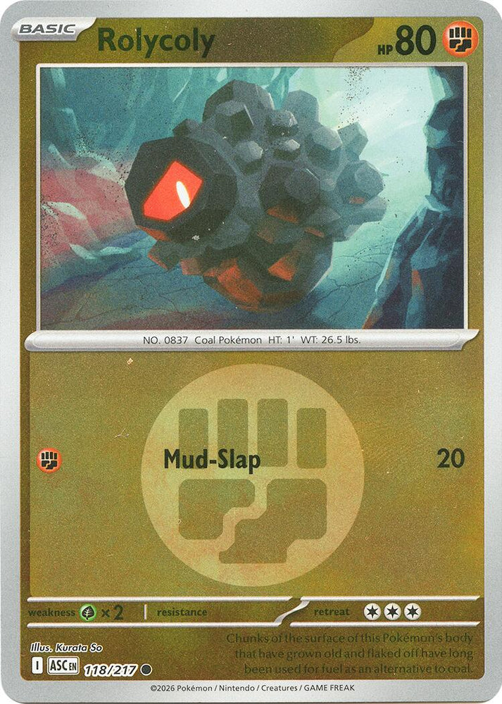 Rolycoly (118/217) (Energy Symbol Pattern) [Mega Evolution: Ascended Heroes] Pokémon
