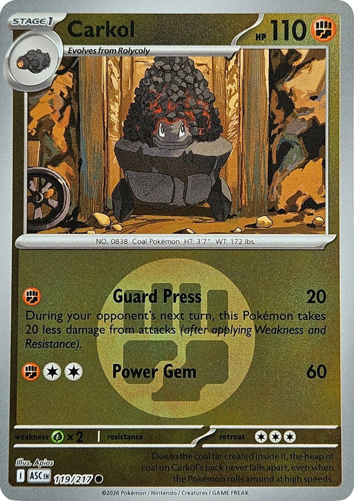 Carkol (119/217) (Energy Symbol Pattern) [Mega Evolution: Ascended Heroes] Pokémon