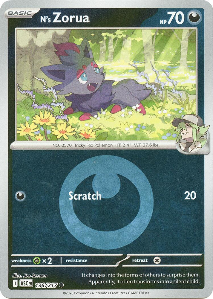 N's Zorua (136/217) (Energy Symbol Pattern) [Mega Evolution: Ascended Heroes] Pokémon
