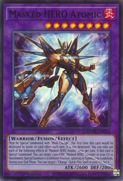 Masked HERO Atomic [MZMU-EN016] Super Rare Yu-Gi-Oh!