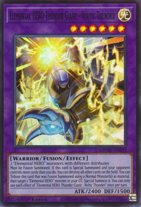 Elemental HERO Thunder Giant - Voltic Thunder [MZMU-EN029] Super Rare Yu-Gi-Oh!