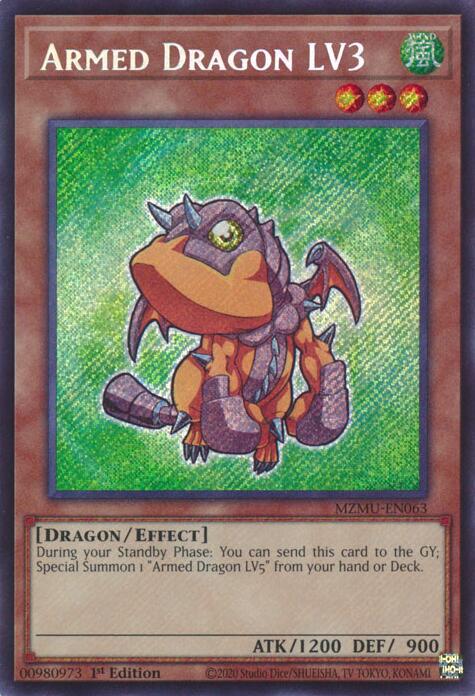 Armed Dragon LV3 [MZMU-EN063] Secret Rare Yu-Gi-Oh!