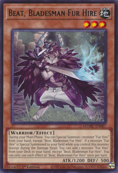Beat, Bladesman Fur Hire [MZMU-EN087] Rare Yu-Gi-Oh!