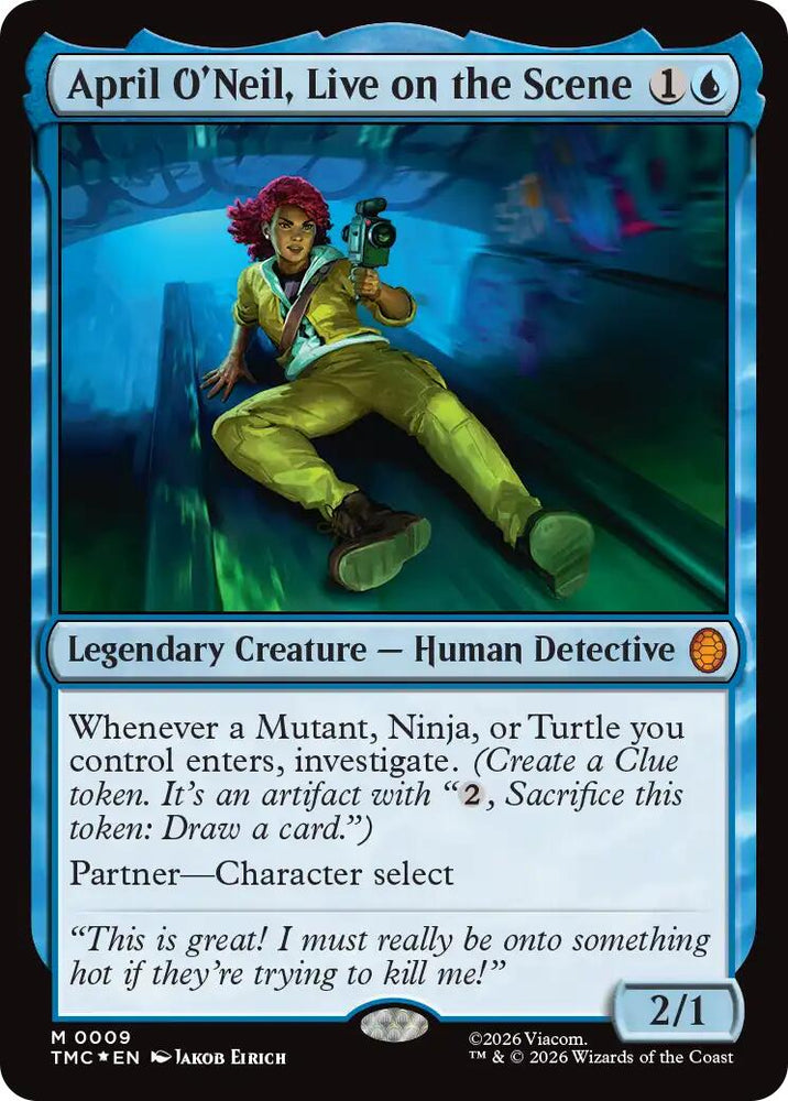 April O'Neil, Live on the Scene (Surge Foil) [Teenage Mutant Ninja Turtles Commander] Magic: The Gathering