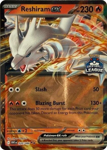 Reshiram ex (020/086) (Great Ball League) [League & Championship Cards] Pokémon