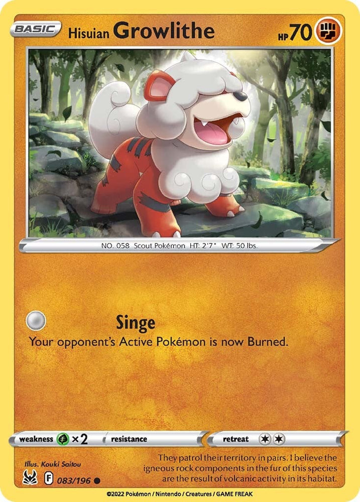 Hisuian Growlithe (083/196) [Sword & Shield: Lost Origin] Pokémon