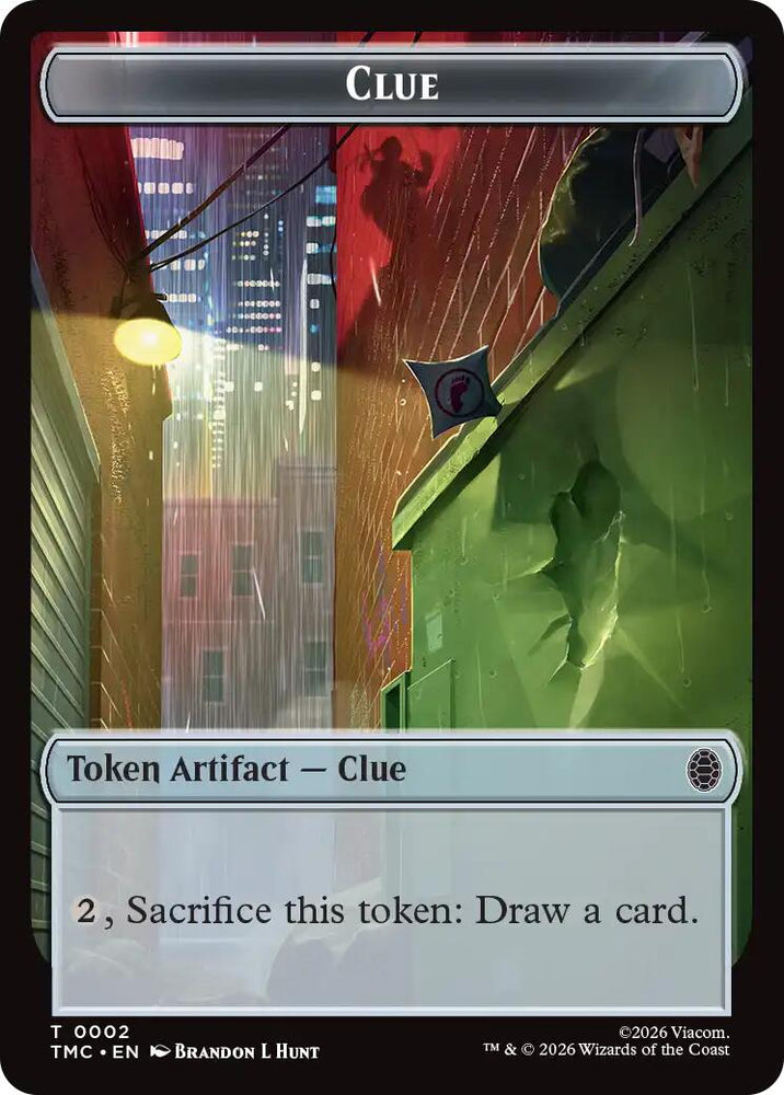 Clue // Rat Double-Sided Token [Teenage Mutant Ninja Turtles Commander Tokens] Magic: The Gathering