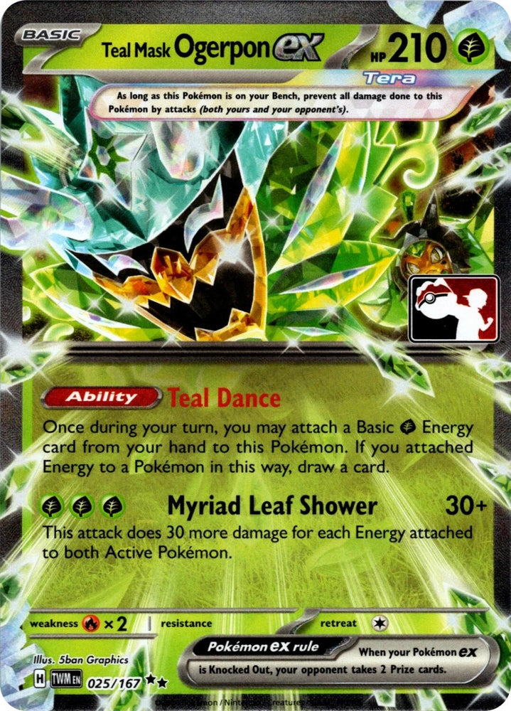 Teal Mask Ogerpon ex (025/167) (Prize Pack Series 7) [Prize Pack Series Seven] Pokémon